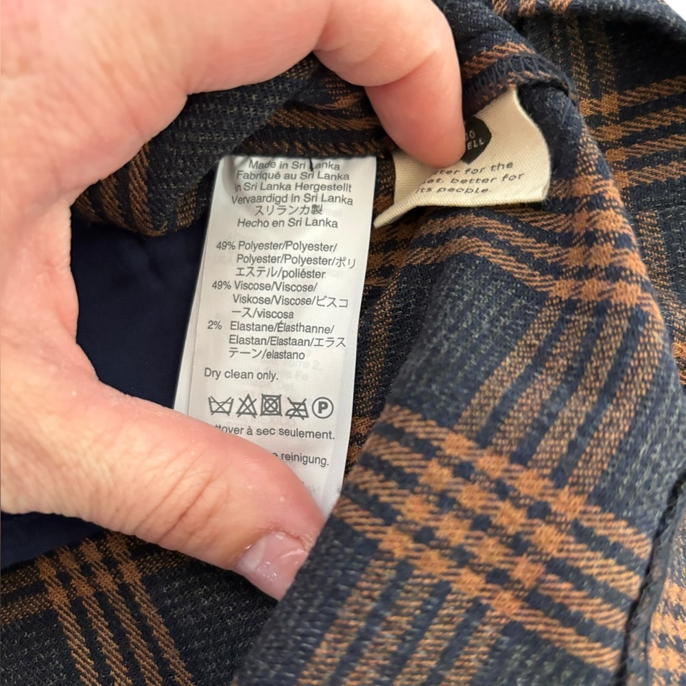 Madewell Plaid Mini Skirt in Brown/Black Double Breasted Button Detail Size M - Picture 7 of 8